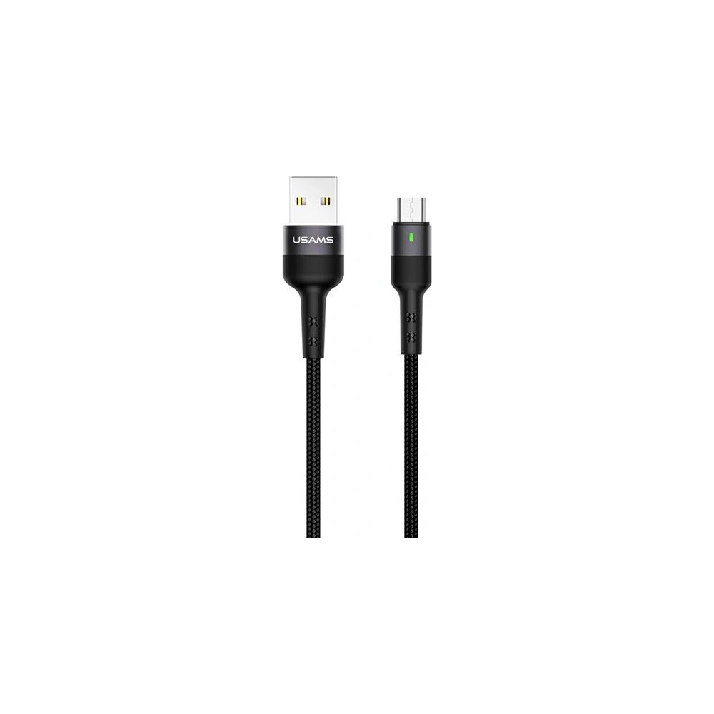 Wholesale USAMS Nylon Cable U26 microUSB 1m 2A Fast Charging black SJ312MC01 (US-SJ312) SJ312USB01 - USA275BLK - {ean13} - Hurt