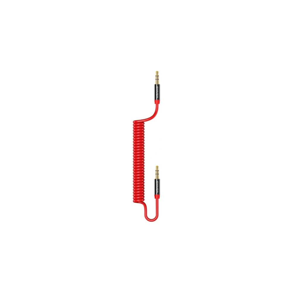 Wholesale USAMS Adapter Spring audio jack 3,5mm -3,5mm 1,2m red SJ256YP02 (US-SJ256) - USA033RED - {ean13} - Hurt
