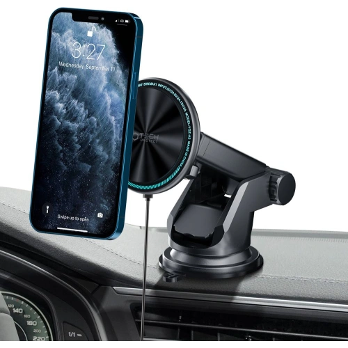 Uchwyt samochodowy Tech-Protect A2 Magnetic MagSafe Dash Car Mount Wireless Charger 15W Black