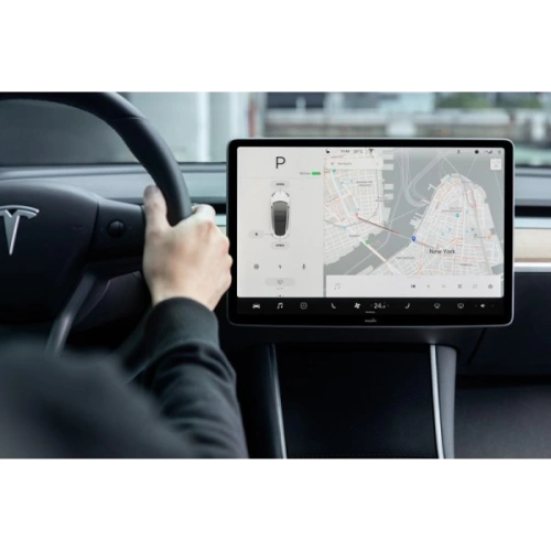 Matowa folia ochronna Moshi iVisor AG Tesla Model 3/Y (czarna ramka)