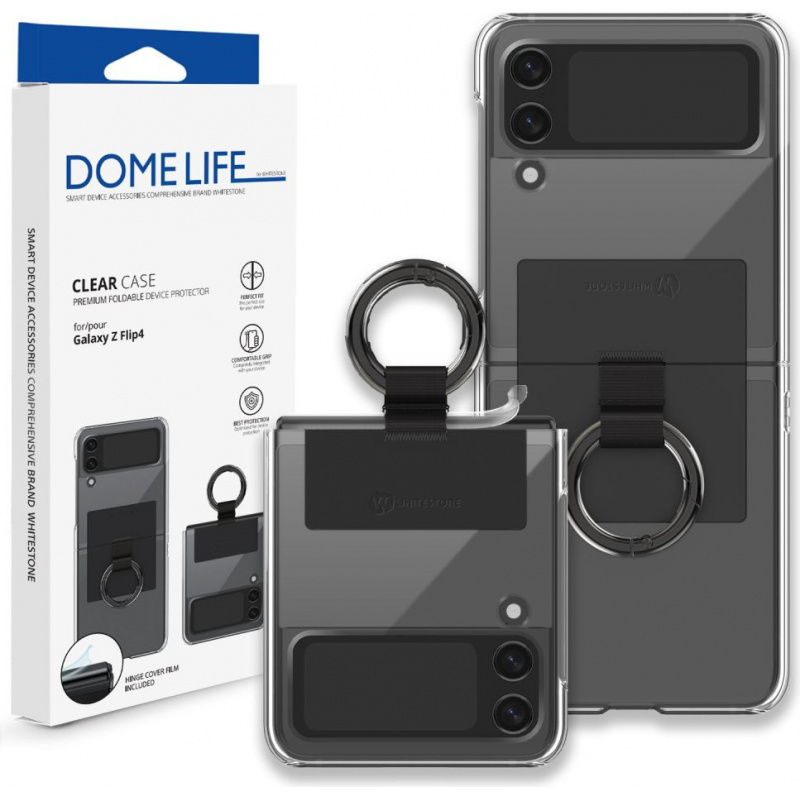 Whitestone Dome Distributor - 8809365407200 - WSD070 - Whitestone Clear Case Ring Samsung Galaxy Z Flip 4 Black - B2B homescreen
