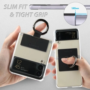 Wholesale Whitestone Clear Case Ring Samsung Galaxy Z Flip 4 Black - WSD070 - {ean13} - Hurt