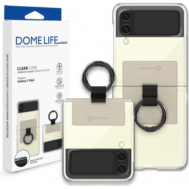 Whitestone Dome Distributor - 8809365407217 - WSD071 - Whitestone Clear Case Ring Samsung Galaxy Z Flip 4 Beige - B2B homescreen