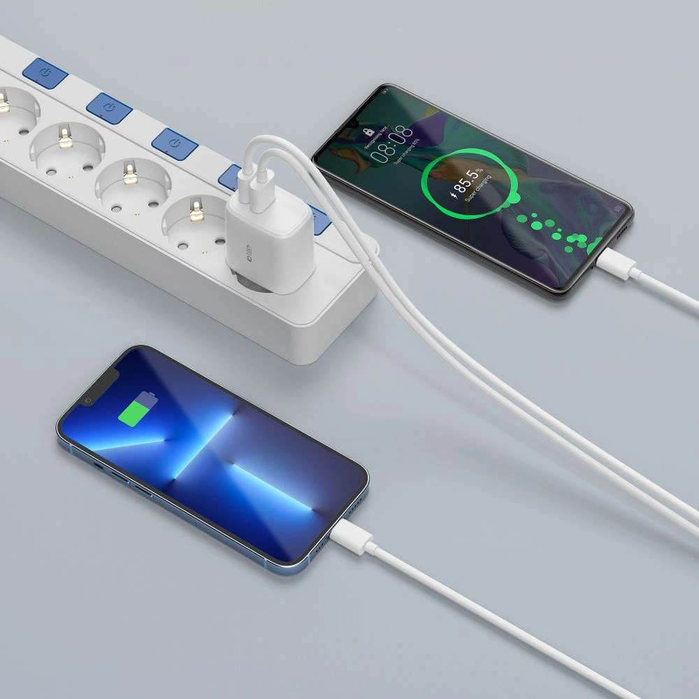 Hurtownia GSM - Síťová nabíječka Tech-Protect C12W 2-portová síťová nabíječka 2.4A bílá - THP1319 - {ean13} - Hurt