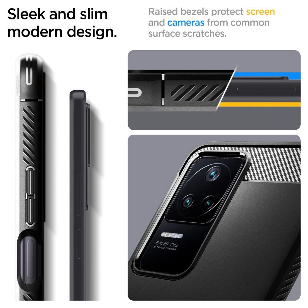 Wholesale Spigen Rugged Armor POCO F4 Matte Black - SPN2325 - {ean13} - Hurt