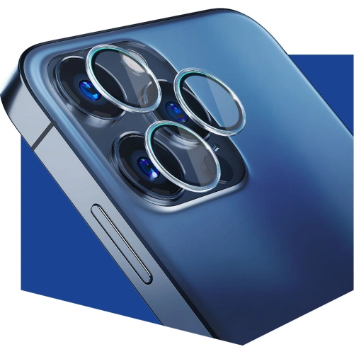 Szkło hybrydowe na obiektyw aparatu 3MK Lens Protection Pro Apple iPhone 13 Pro/13 Pro Max niebieski/sierra blue