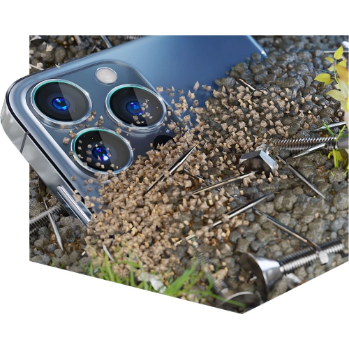 Szkło hybrydowe na obiektyw aparatu 3MK Lens Protection Pro Apple iPhone 13 Pro/13 Pro Max złoty/gold