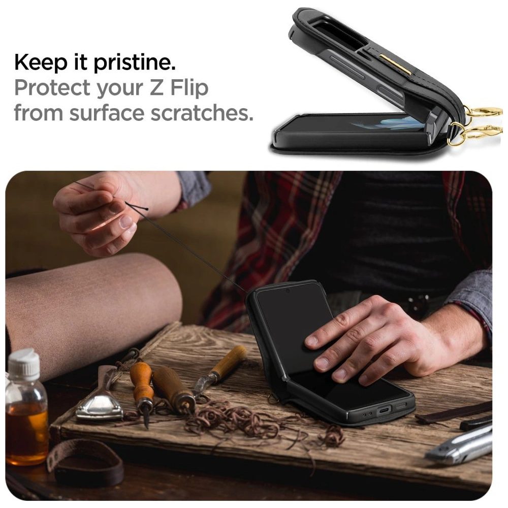Hurtownia GSM - Etui Spigen Lienar Calin Samsung Galaxy Z Flip 4 Černé - SPN2328 - {ean13} - Hurt