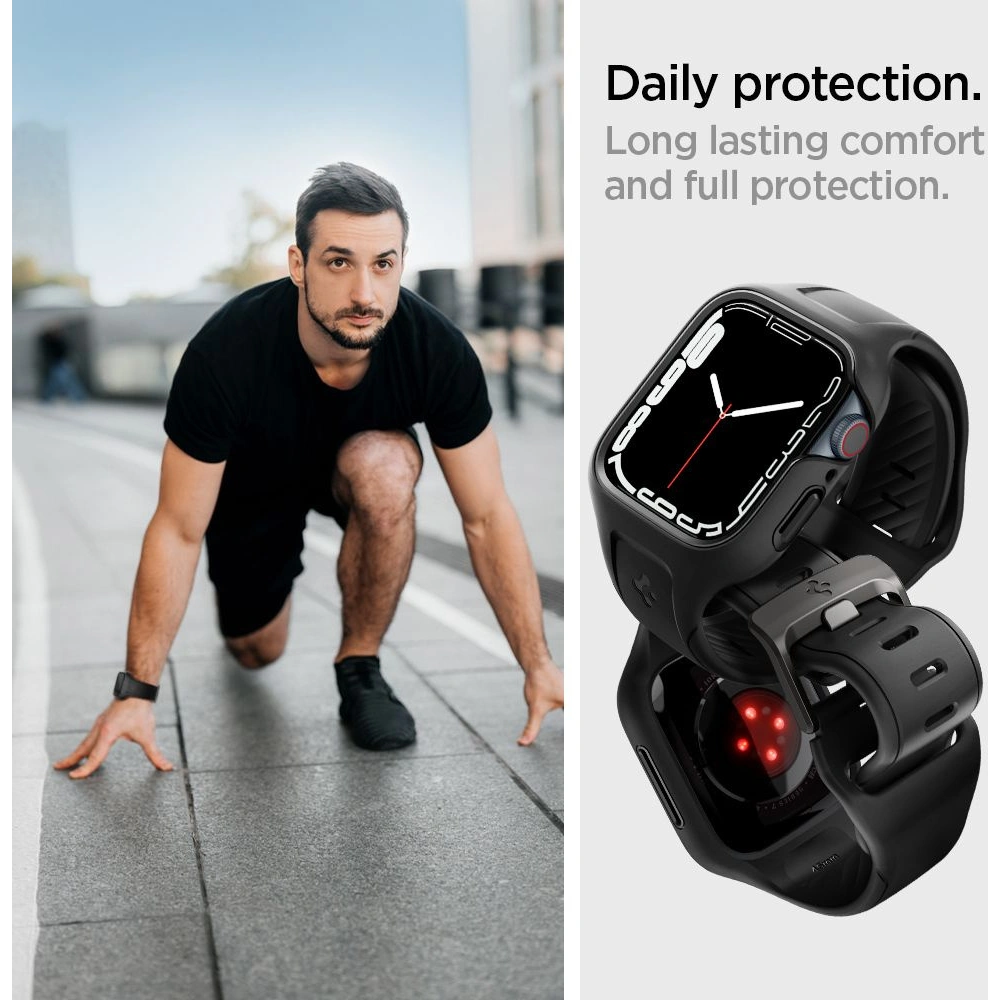 Hurtownia GSM - Pasek Spigen Liquid Air Pro Apple Watch 4/5/6/7/8/9/SE 44/45mm Černý - SPN2329 - {ean13} - Hurt