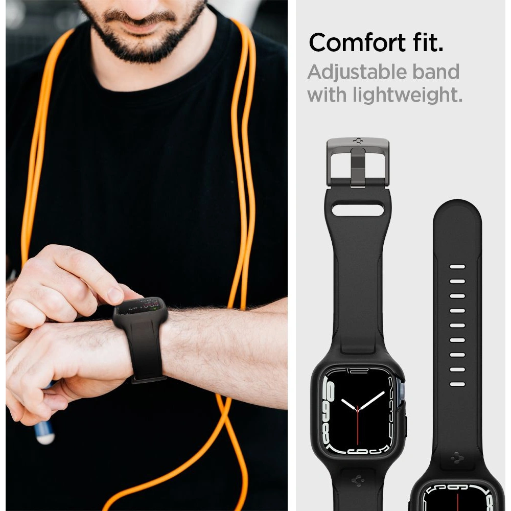 Hurtownia GSM - Pasek Spigen Liquid Air Pro Apple Watch 4/5/6/7/8/9/SE 44/45mm Černý - SPN2329 - {ean13} - Hurt