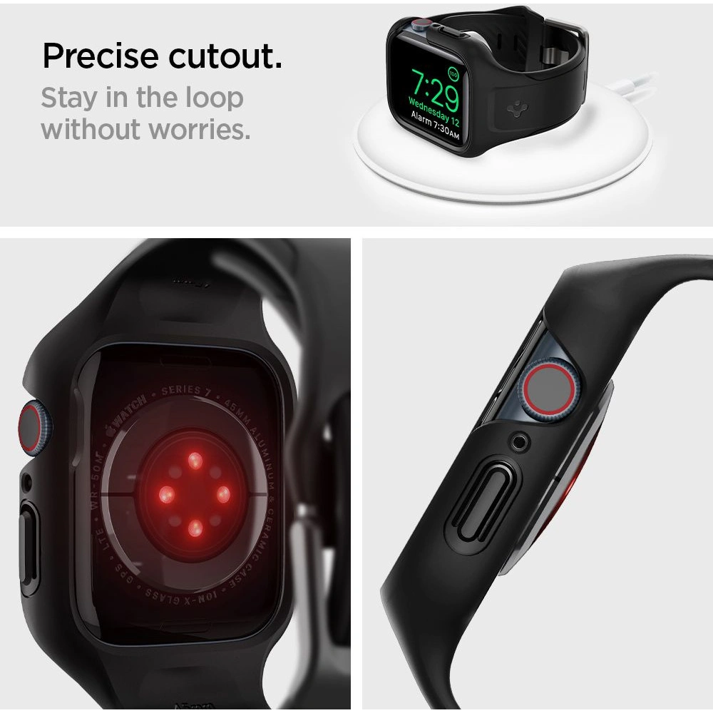 Hurtownia GSM - Pasek Spigen Liquid Air Pro Apple Watch 4/5/6/7/8/9/SE 44/45mm Černý - SPN2329 - {ean13} - Hurt