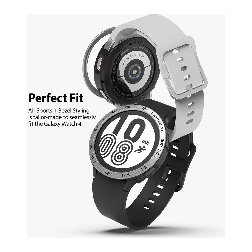 Hurtownia GSM - Nakládka Ringke Bezel Styling 44-10 + etui Ringke Air Sports Samsung Galaxy Watch 4 44mm Černá/Stříbrná - RGK1655 - {ean13} - Hurt