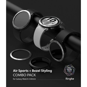 Hurtownia GSM - Nakładka Ringke Bezel Styling 44-10 + etui Ringke Air Sports Samsung Galaxy Watch 4 44mm Black/Silver - RGK1655 - {ean13} - Hurt