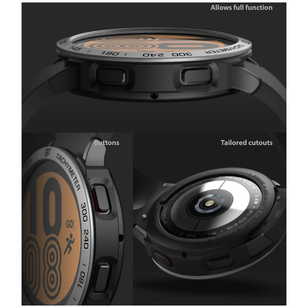 Hurtownia GSM - Nakládka Ringke Bezel Styling 44-10 + etui Ringke Air Sports Samsung Galaxy Watch 4 44mm Černá/Stříbrná - RGK1655 - {ean13} - Hurt