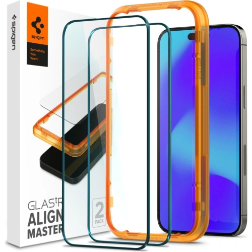 Szkło hartowane Spigen GLAS.tR Slim AlignMaster Apple iPhone 14 Pro Max Black [2 PACK]