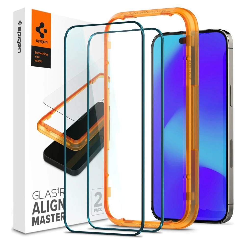 Wholesale Spigen GLAS.tR Slim AlignMaster Apple iPhone 14 Pro Black [2 PACK] - SPN2341 - {ean13} - Hurt