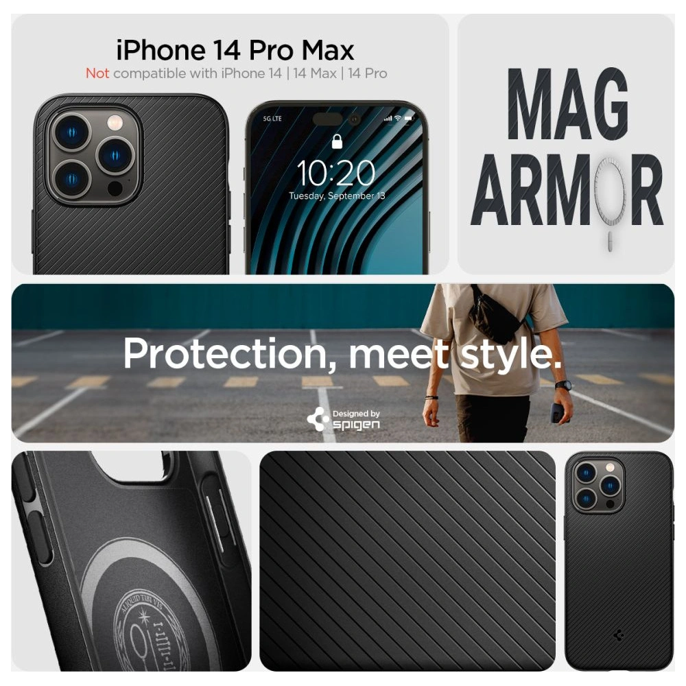 Hurtownia GSM - Case Spigen Mag Armor Apple iPhone 14 Pro Max Matt Schwarz - SPN2360 - {ean13} - Hurt