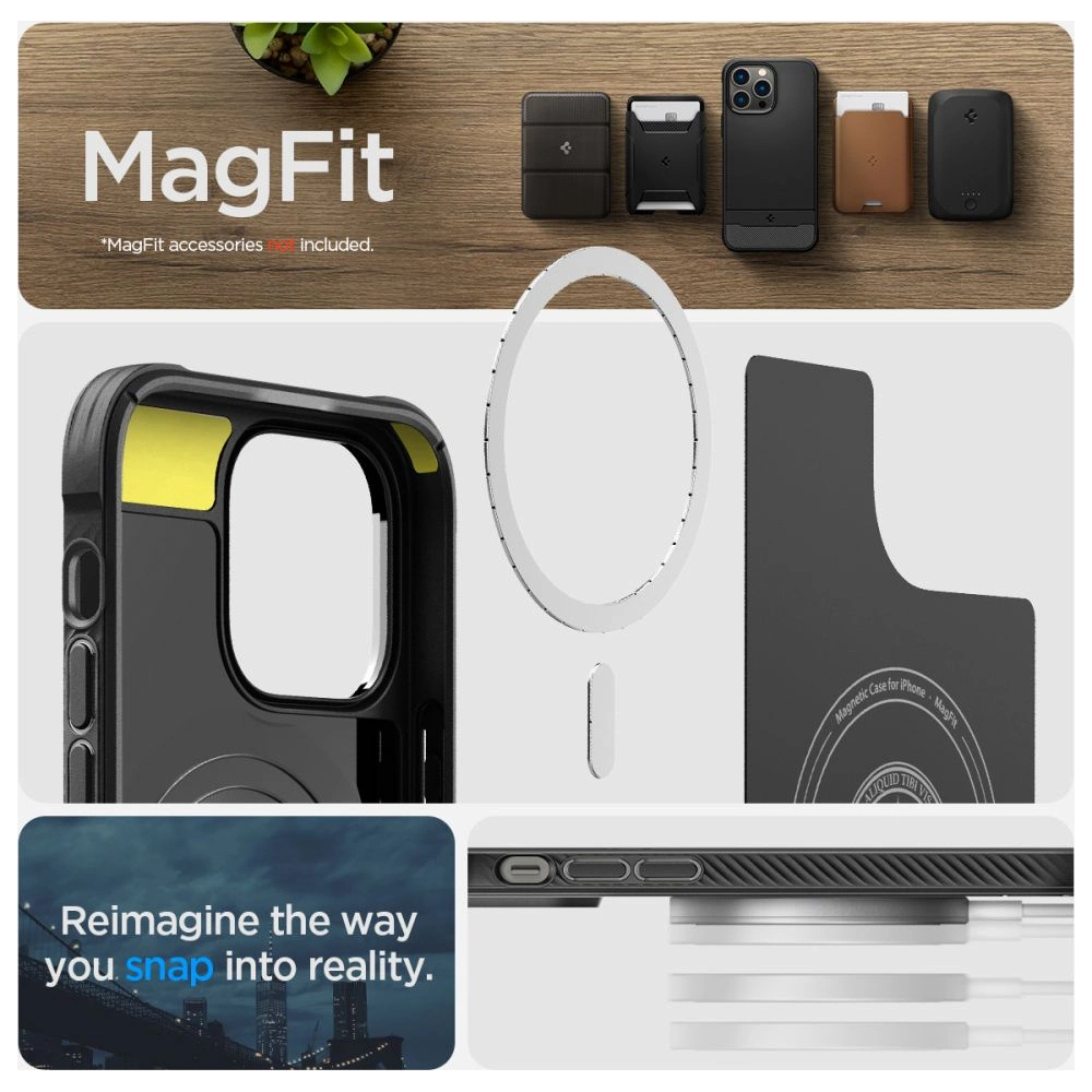 Hurtownia GSM - Etui Spigen Rugged Armor Mag MagSafe Apple iPhone 14 Pro Max Matně černé - SPN2379 - {ean13} - Hurt