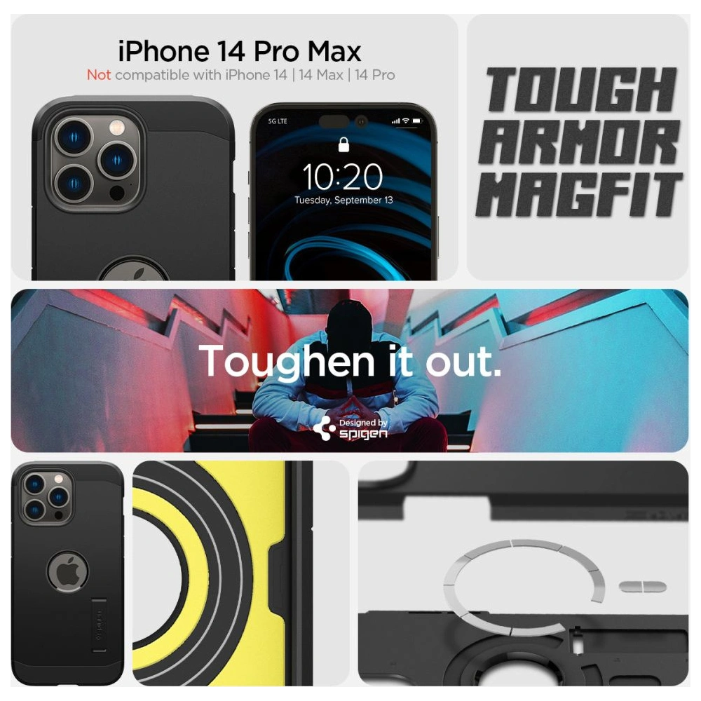 Hurtownia GSM - Etui Spigen Tough Armor Mag MagSafe Apple iPhone 14 Pro Max černé - SPN2405 - {ean13} - Hurt