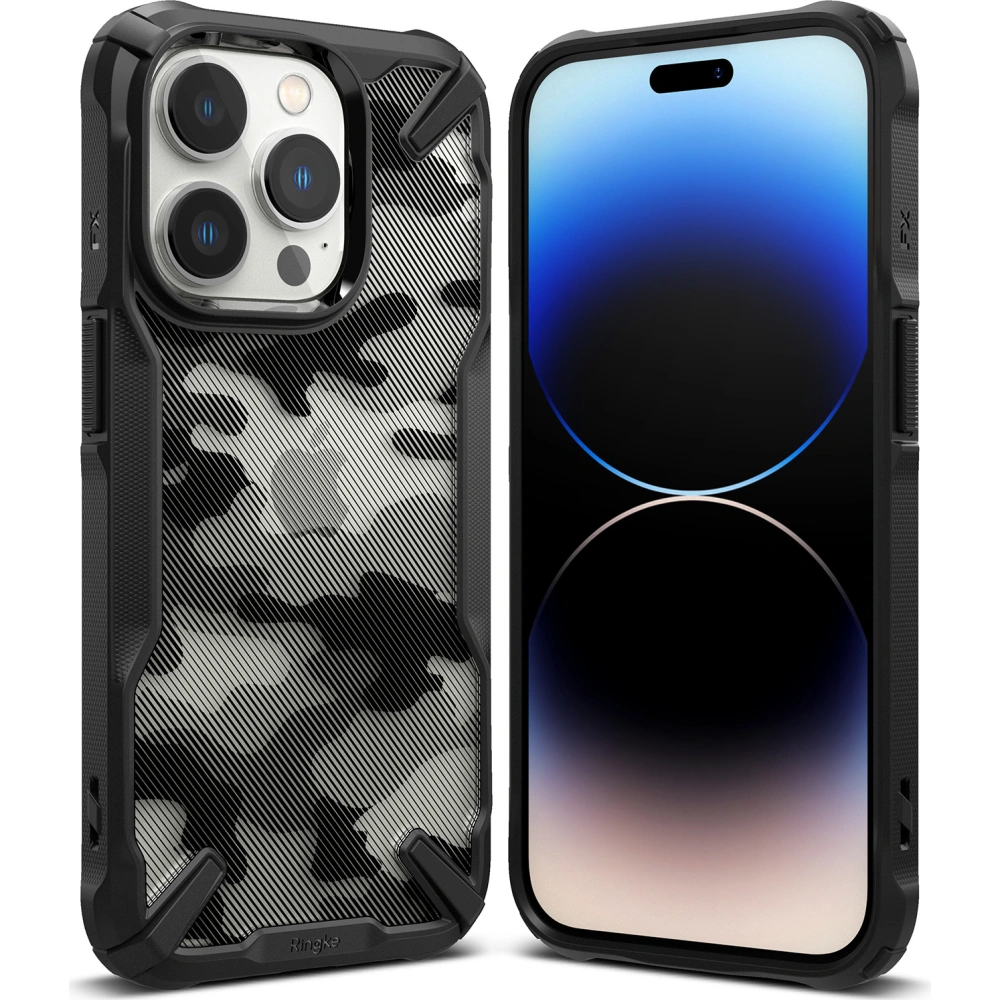 Hurtownia GSM - Etui Ringke Fusion-X Design Apple iPhone 14 Pro Camo (Moro) Černá - RGK1670 - {ean13} - Hurt