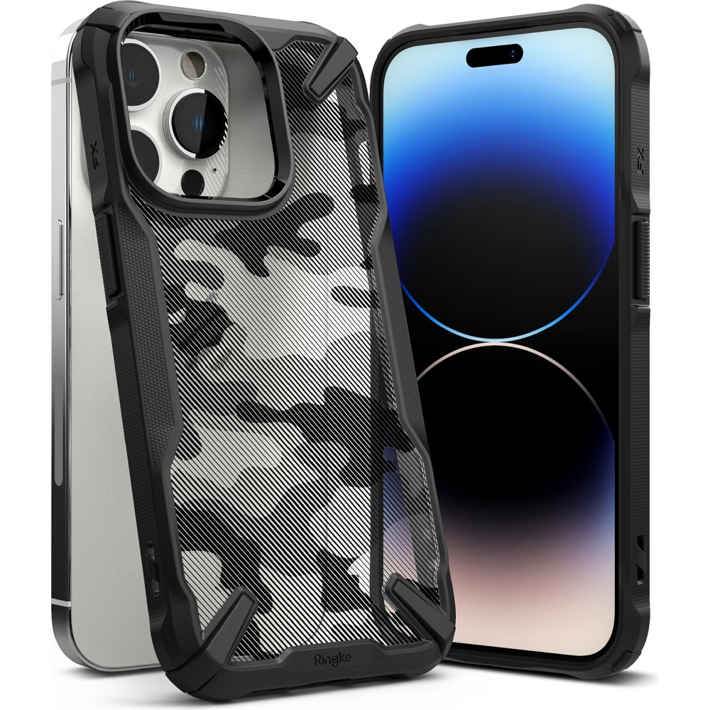 Hurtownia GSM - Etui Ringke Fusion-X Design Apple iPhone 14 Pro Camo (Moro) Černá - RGK1670 - {ean13} - Hurt