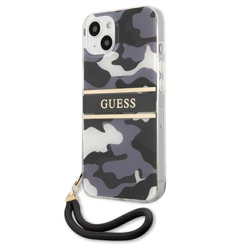 [OUTLET] Etui Guess GUHCP13MKCABBK Apple iPhone 13 czarny/black hardcase Camo Strap Collection