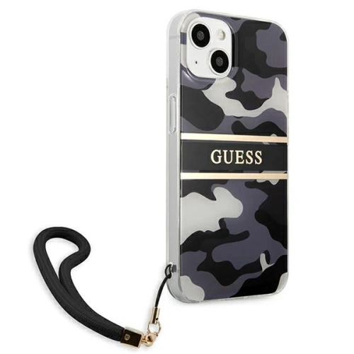 [OUTLET] Etui Guess GUHCP13MKCABBK Apple iPhone 13 czarny/black hardcase Camo Strap Collection