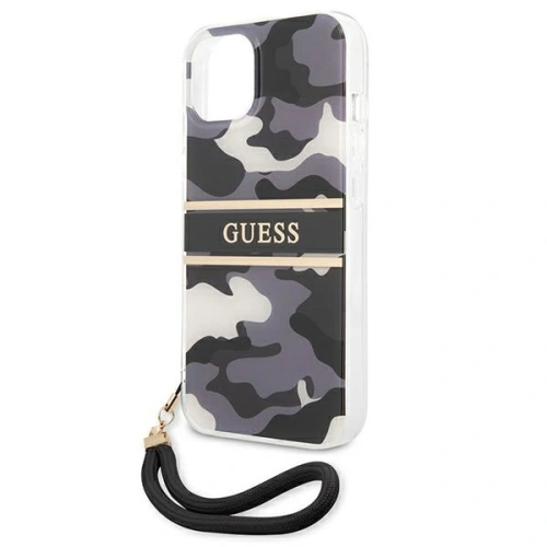 [OUTLET] Etui Guess GUHCP13MKCABBK Apple iPhone 13 czarny/black hardcase Camo Strap Collection
