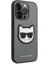 Hurtownia GSM - Etui Karl Lagerfeld KLHCP14LSAPCHG Apple iPhone 14 Pro hardcase srebrny/silver Saffiano Choupette Head Patch - KLD981 - {ean13} - Hurt