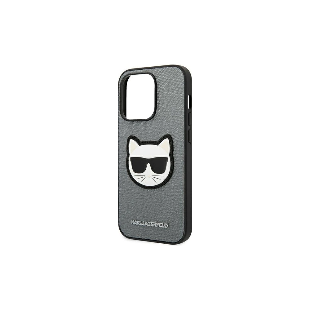 Hurtownia GSM - Etui Karl Lagerfeld KLHCP14LSAPCHG Apple iPhone 14 Pro hardcase srebrny/silver Saffiano Choupette Head Patch - KLD981 - {ean13} - Hurt