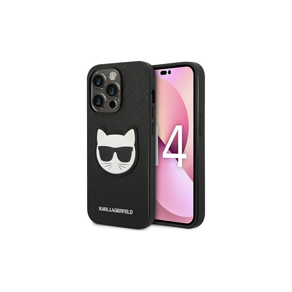 Hurtownia GSM - Etui Karl Lagerfeld KLHCP14LSAPCHK Apple iPhone 14 Pro hardcase černý/black Saffiano Choupette Head Patch - KLD982 - {ean13} - Hurt
