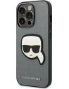 Wholesale Karl Lagerfeld KLHCP14LSAPKHG Apple iPhone 14 Pro silver hardcase Saffiano Karl`s Head Patch - KLD983 - {ean13} - Hurt