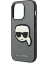 Wholesale Karl Lagerfeld KLHCP14LSAPKHG Apple iPhone 14 Pro silver hardcase Saffiano Karl`s Head Patch - KLD983 - {ean13} - Hurt