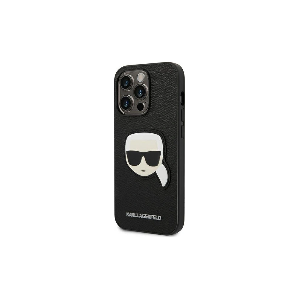 Hurtownia GSM - Etui Karl Lagerfeld KLHCP14LSAPKHK Apple iPhone 14 Pro negru/black hardcase Saffiano Patch cu capul lui Karl - KLD984 - {ean13} - Hurt