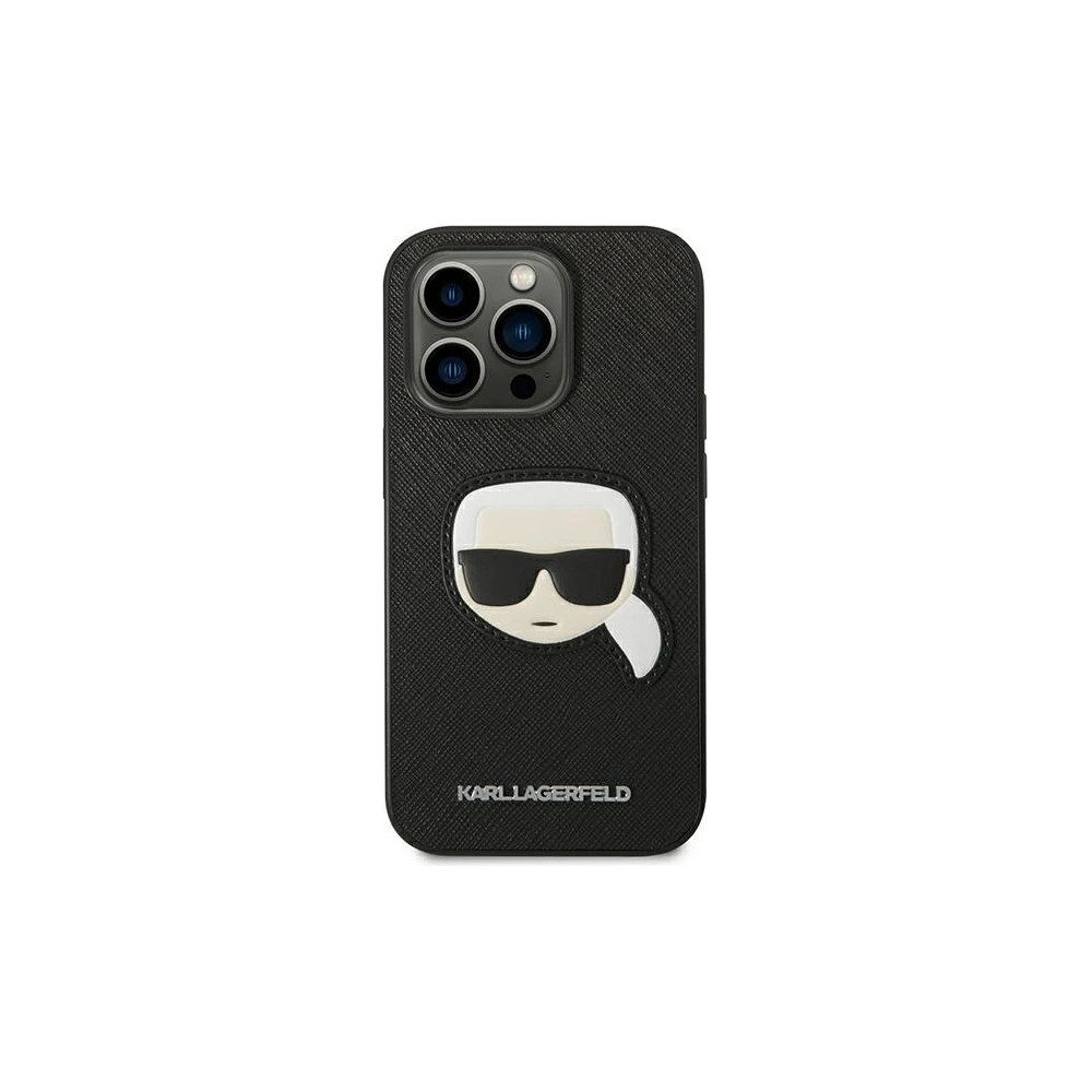 Hurtownia GSM - Etui Karl Lagerfeld KLHCP14LSAPKHK Apple iPhone 14 Pro negru/black hardcase Saffiano Patch cu capul lui Karl - KLD984 - {ean13} - Hurt
