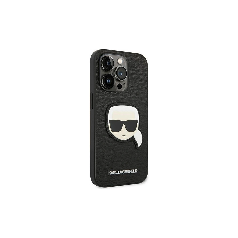 Hurtownia GSM - Etui Karl Lagerfeld KLHCP14LSAPKHK Apple iPhone 14 Pro negru/black hardcase Saffiano Patch cu capul lui Karl - KLD984 - {ean13} - Hurt