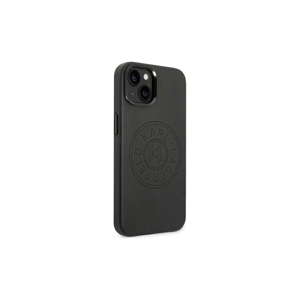 Wholesale Karl Lagerfeld KLHCP14MFWHK Apple iPhone 14 Plus / 15 Plus hardcase black Leather Perforated Logo - KLD985 - {ean13} - Hurt