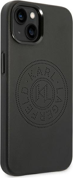 Kryt Karl Lagerfeld KLHCP14MFWHK Apple iPhone 14 Plus / 15 Plus hardcase black Leather Perforated Logo