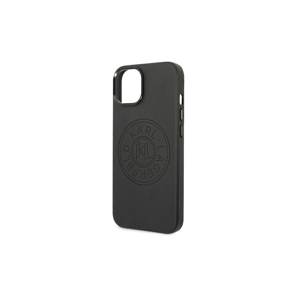 Wholesale Karl Lagerfeld KLHCP14MFWHK Apple iPhone 14 Plus / 15 Plus hardcase black Leather Perforated Logo - KLD985 - {ean13} - Hurt