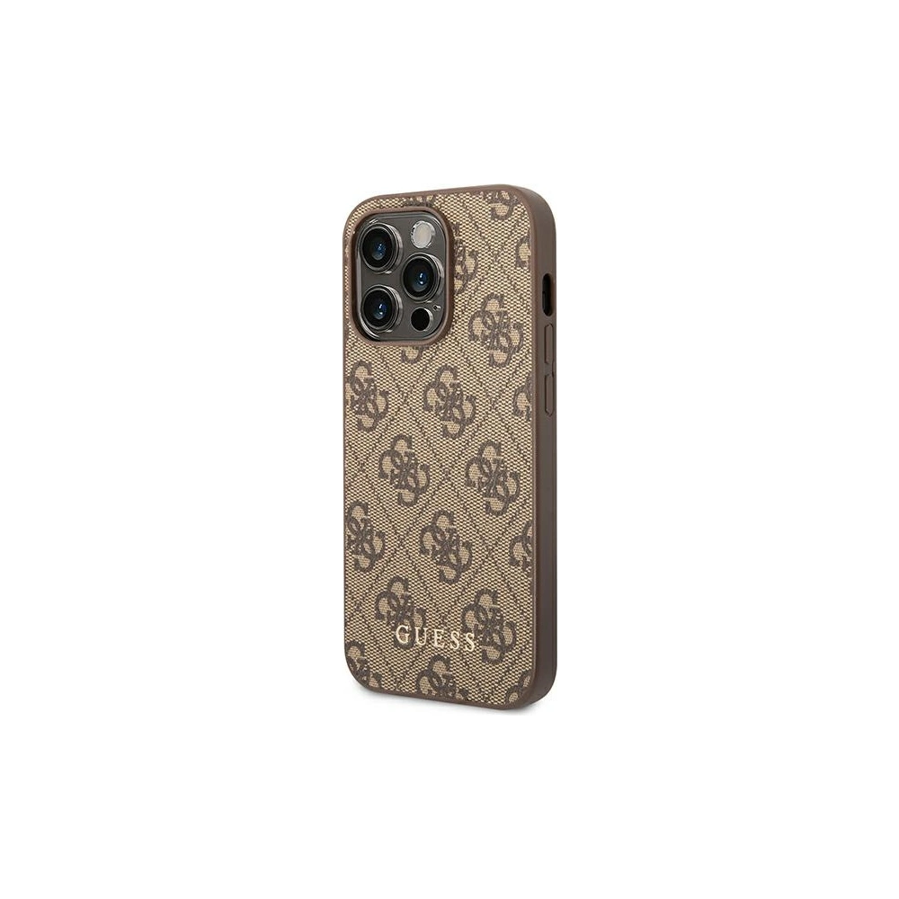 Hurtownia GSM - Etui Guess GUHCP14LG4GFBR Apple iPhone 14 Pro marron/brown hard case 4G Metal Gold Logo - GUE1882 - {ean13} - Hurt