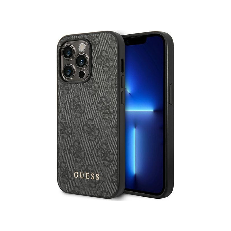 Guess Distributor - 3666339094058 - GUE1883 - Guess GUHCP14LG4GFGR Apple iPhone 14 Pro grey hard case 4G Metal Gold Logo - B2B homescreen