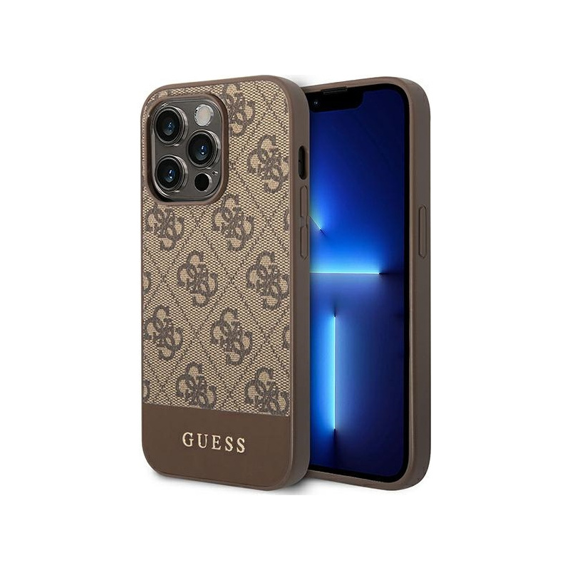 Hurtownia Guess - 3666339088521 - GUE1885 - Etui Guess GUHCP14LG4GLBR Apple iPhone 14 Pro brązowy/brown hard case 4G Stripe Collection - B2B homescreen