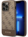 Etui Guess GUHCP14LG4GLBR Apple iPhone 14 Pro brązowy/brown hard case 4G Stripe Collection