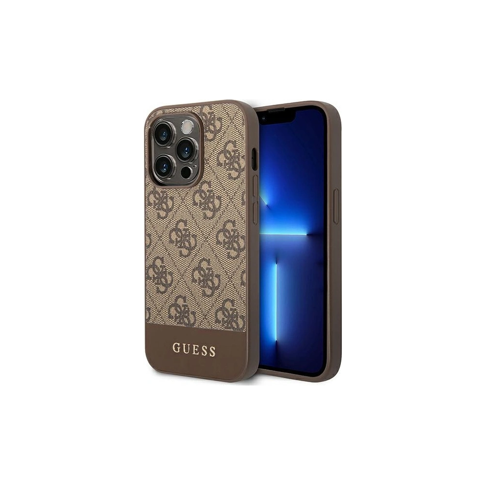 Hurtownia GSM - Etui Guess GUHCP14LG4GLBR Apple iPhone 14 Pro barna/brown kemény tok 4G Stripe Collection - GUE1885 - {ean13} - Hurt