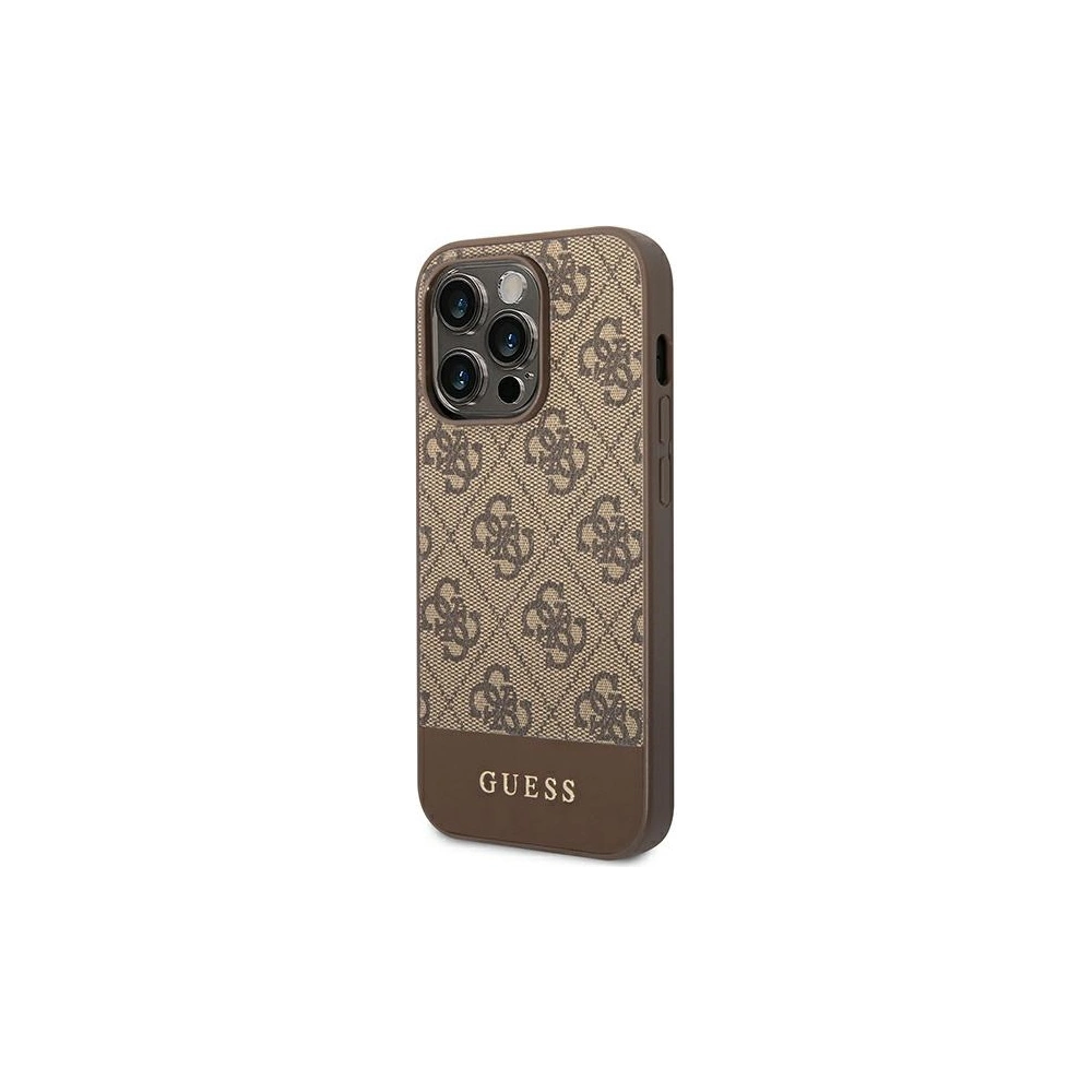 Hurtownia GSM - Etui Guess GUHCP14LG4GLBR Apple iPhone 14 Pro brązowy/brown hard case 4G Stripe Collection - GUE1885 - {ean13} - Hurt