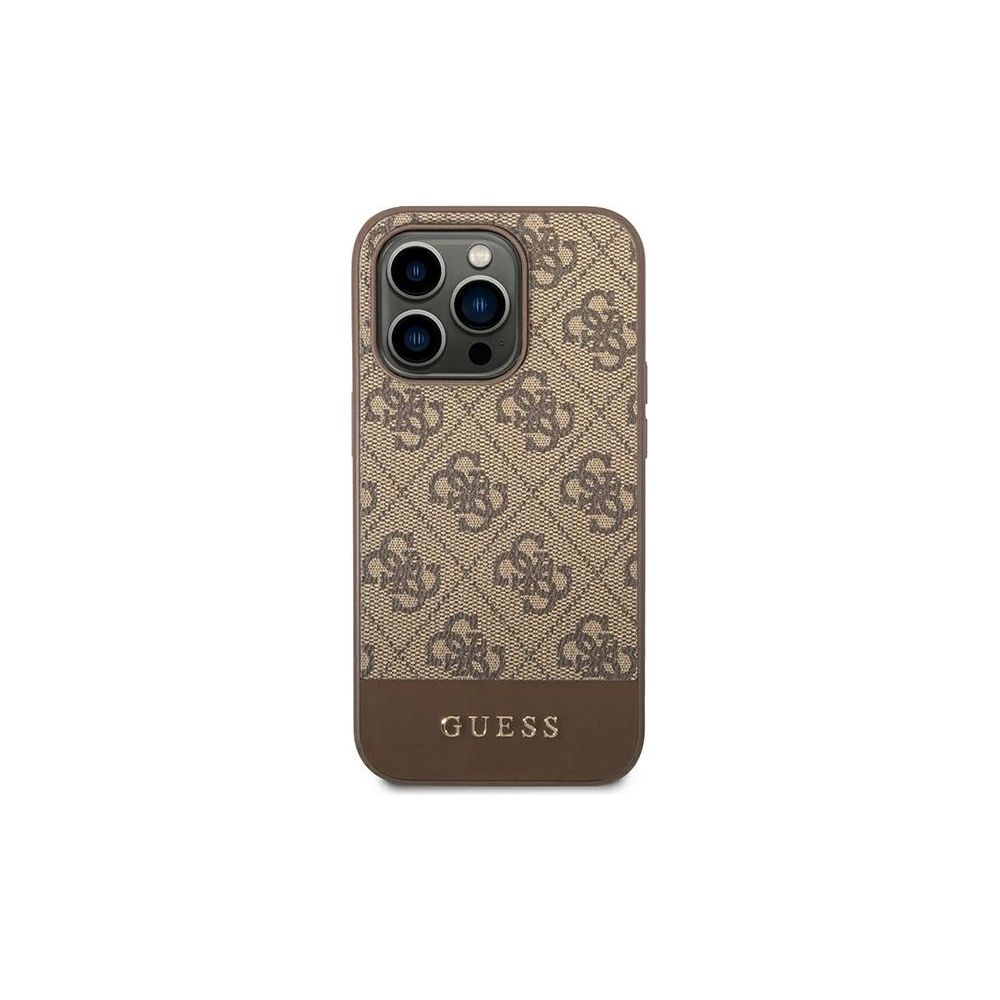 Hurtownia GSM - Etui Guess GUHCP14LG4GLBR Apple iPhone 14 Pro hnědý/brown hard case 4G Stripe Collection - GUE1885 - {ean13} - Hurt