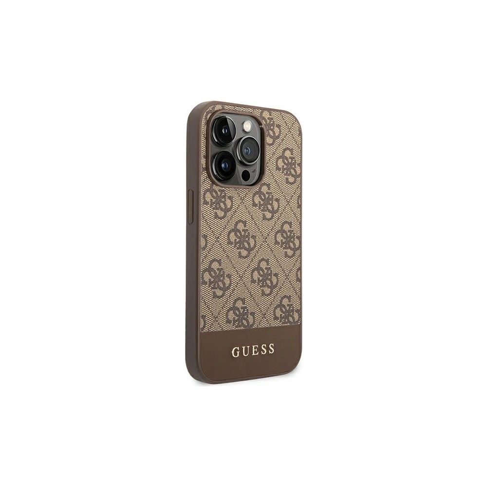 Hurtownia GSM - Etui Guess GUHCP14LG4GLBR Apple iPhone 14 Pro hnědý/brown hard case 4G Stripe Collection - GUE1885 - {ean13} - Hurt
