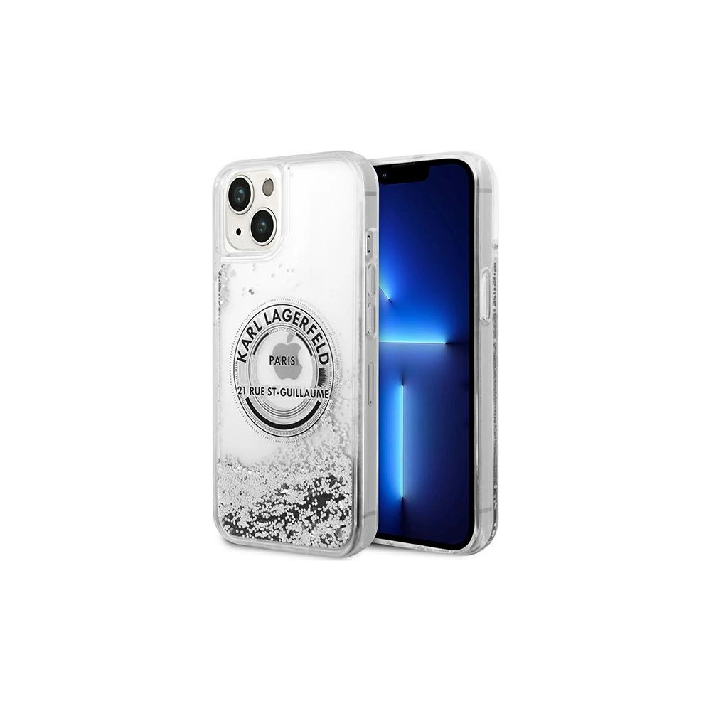 Wholesale Karl Lagerfeld KLHCP14MLCRSGRS Apple iPhone 14 Plus / 15 Plus silver hardcase Liquid Glitter RSG - KLD988 - {ean13} - Hurt