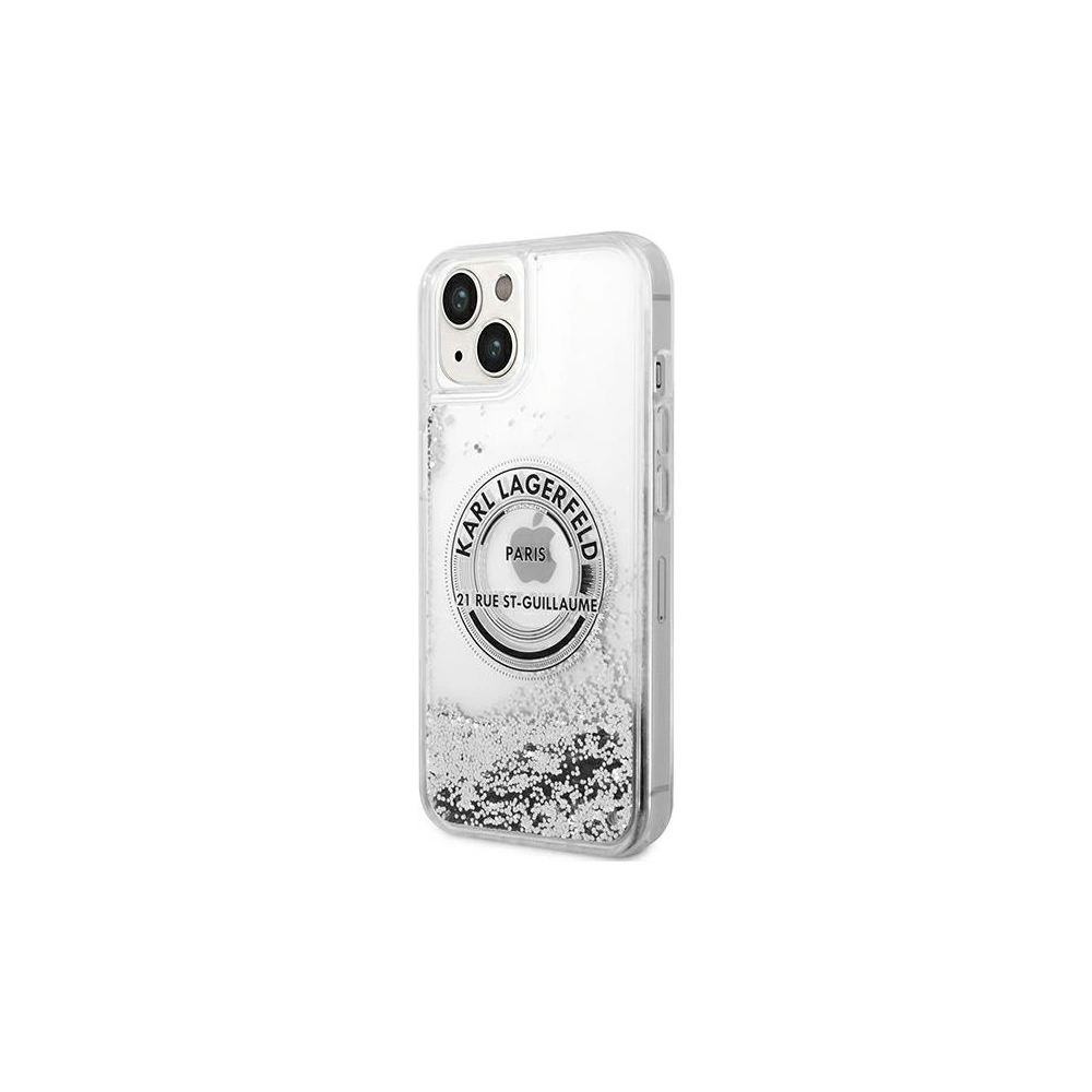 Wholesale Karl Lagerfeld KLHCP14MLCRSGRS Apple iPhone 14 Plus / 15 Plus silver hardcase Liquid Glitter RSG - KLD988 - {ean13} - Hurt