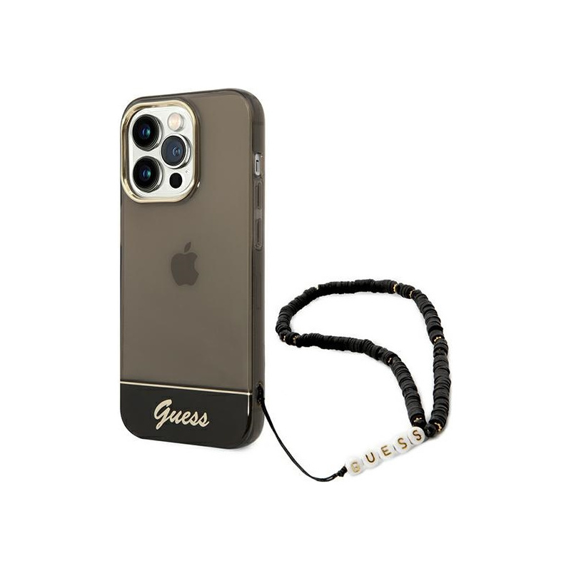 Guess Distributor - 3666339064181 - GUE1890 - Guess GUHCP14LHGCOHK Apple iPhone 14 Pro black hardcase Translucent Pearl Strap - B2B homescreen